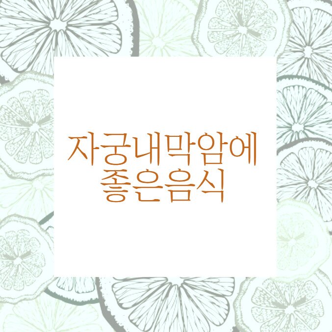자궁내막암에좋은음식